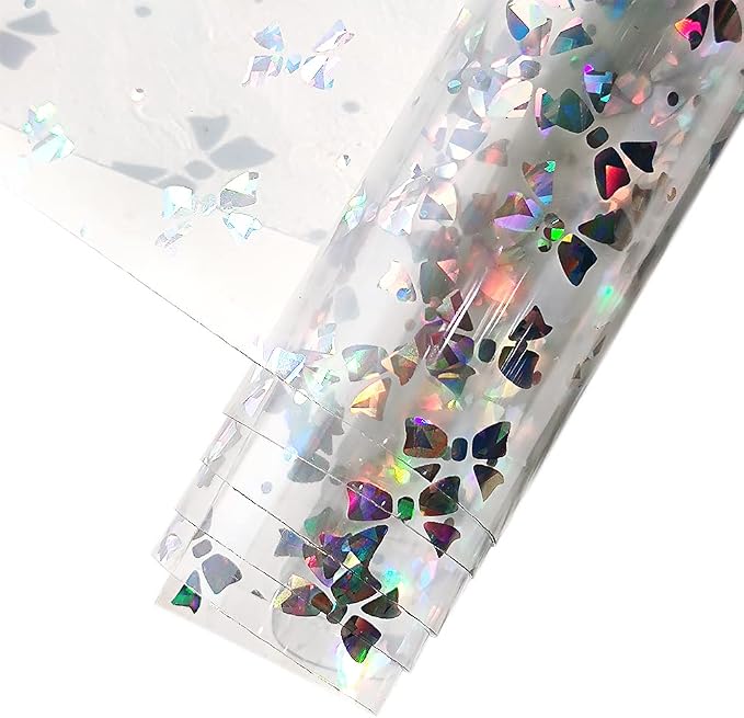 HYANG Transparent Bows PVC Super Clear Holographic Vinyl Faux Leather Sheets 1