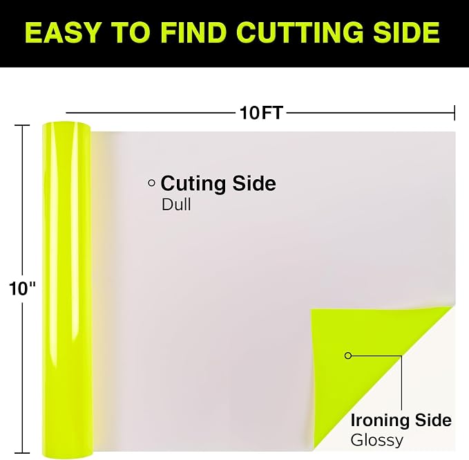 TORC Neon Yellow Puff 3D HTV Vinyl Heat Transfer, Bags | Easy Cut & Weed |