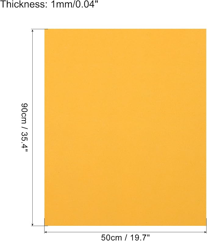 MECCANIXITY EVA Foam Sheets Golden Yellow 19.7 Inch x 35.4 Inch 1mm Thick
