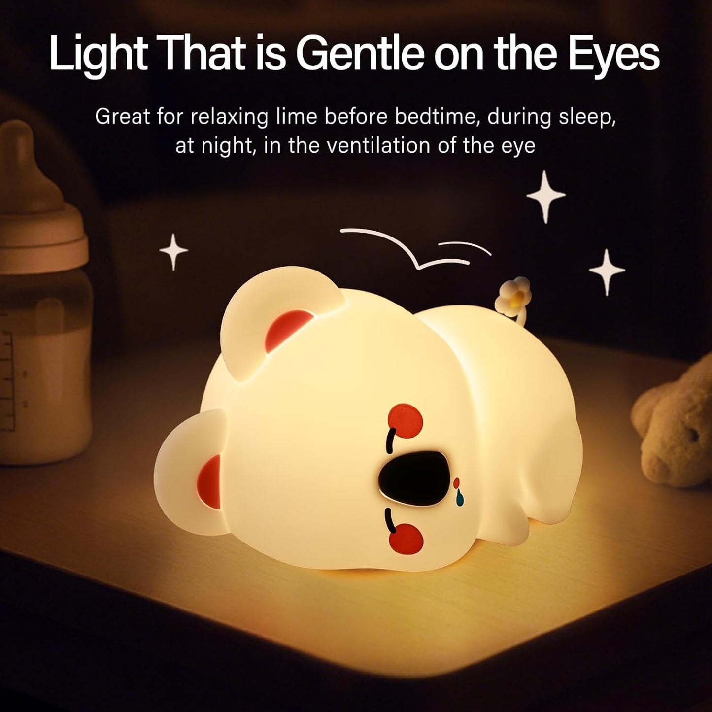 Koala Night Light for Kids Nursery - Cute Silicone Animal Baby Light with 3-Level Dimmable LED, Portable Toddler Sleep Lamp for Bedroom, Breastfeeding, Kids Room, Funny Xmas Birthday Gifts
