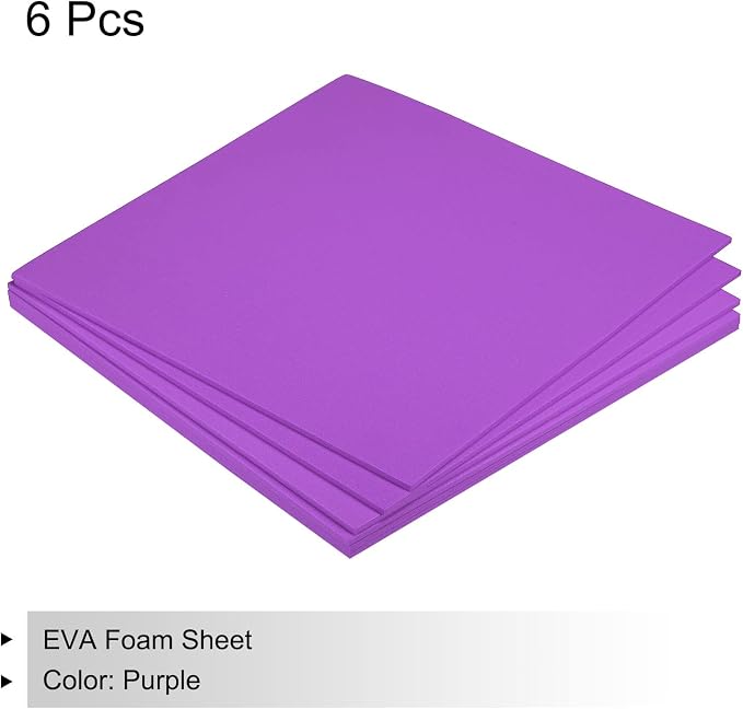 MECCANIXITY EVA Foam Sheets Purple 9.8 Inch x 9.8 Inch 3mm Thick Crafts Foam