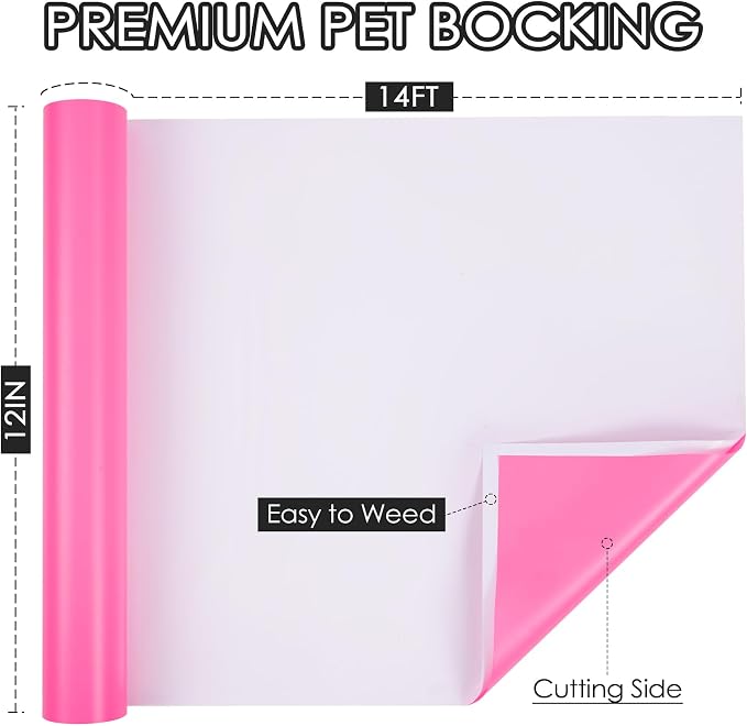 TORC Pink Permanent Vinyl 12" x 14 FT Matte Pink Adhesive Vinyl Roll Compatible