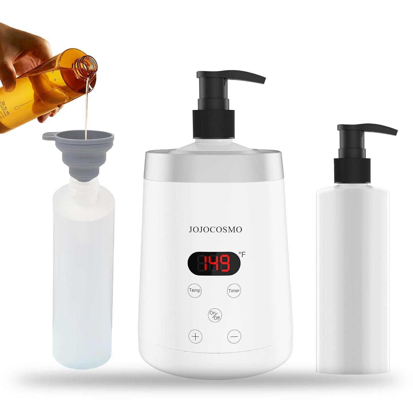 Massage Oil Warmer Professional Lotion Warmers for SPA, Automatic Oil Lotion Cream Warmer For Salon, Home, with Two Oil Bottle Dispenser (White)