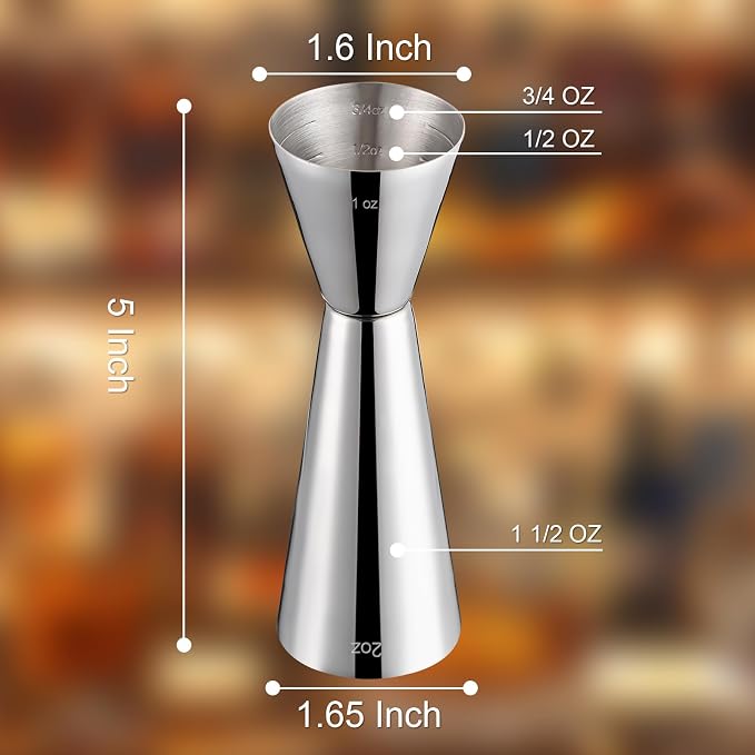 Briout Jigger for Bartending, Double Cocktail Jigger Japanese Premium 304 Food