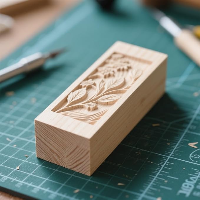 JAPCHET 12 Pieces 5 x 1-1/2 x 1-1/2 Inch Basswood Carving Blocks, Natural