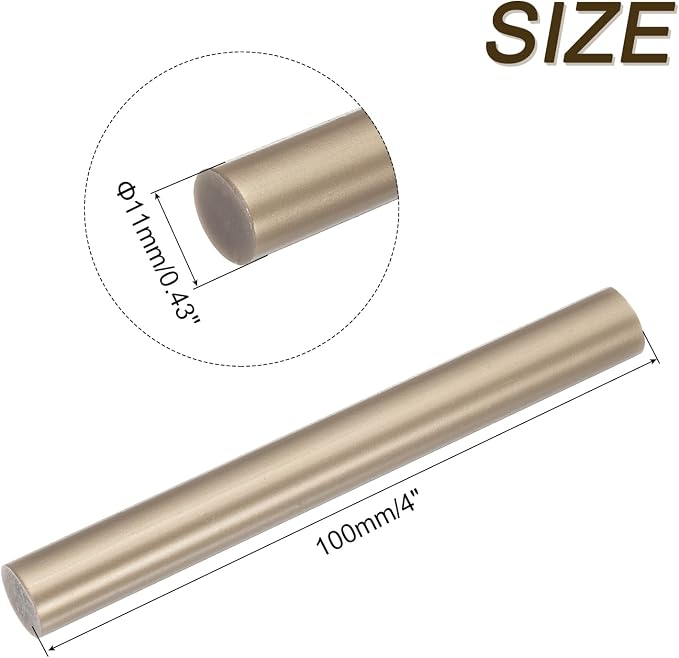 uxcell Mini Hot Glue Sticks for Glue Gun 7mm x 200mm Champagne Gold 12pcs
