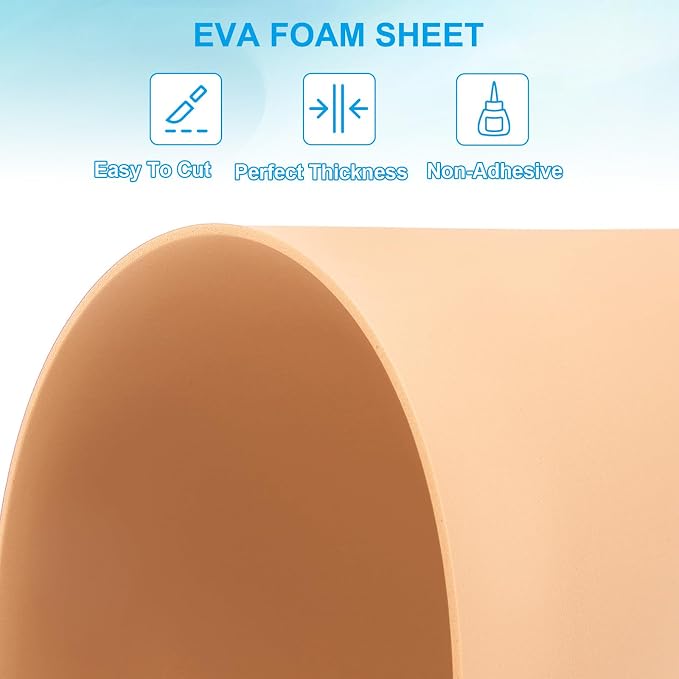 PATIKIL 20 Pack EVA Foam Sheets, Light Khaki