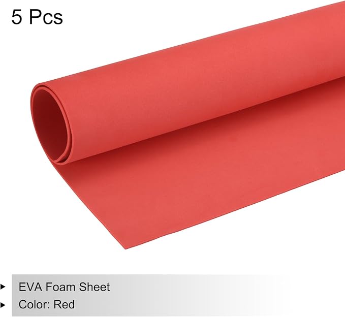 MECCANIXITY EVA Foam Sheets Red 35.4 Inch x 19.7 Inch 2mm Thick Crafts Foam