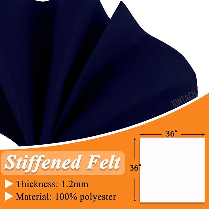 IONTACH 36" X 36" Stiff Felt Fabric 1.2mm Thick | Felt Sheet