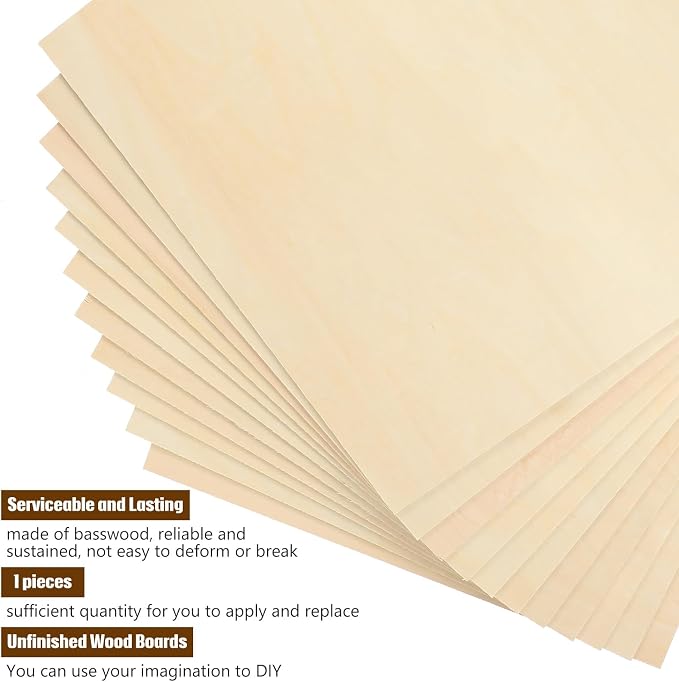 Riakrum Basswood Sheets Plywood Board Unfinished Wood Boards