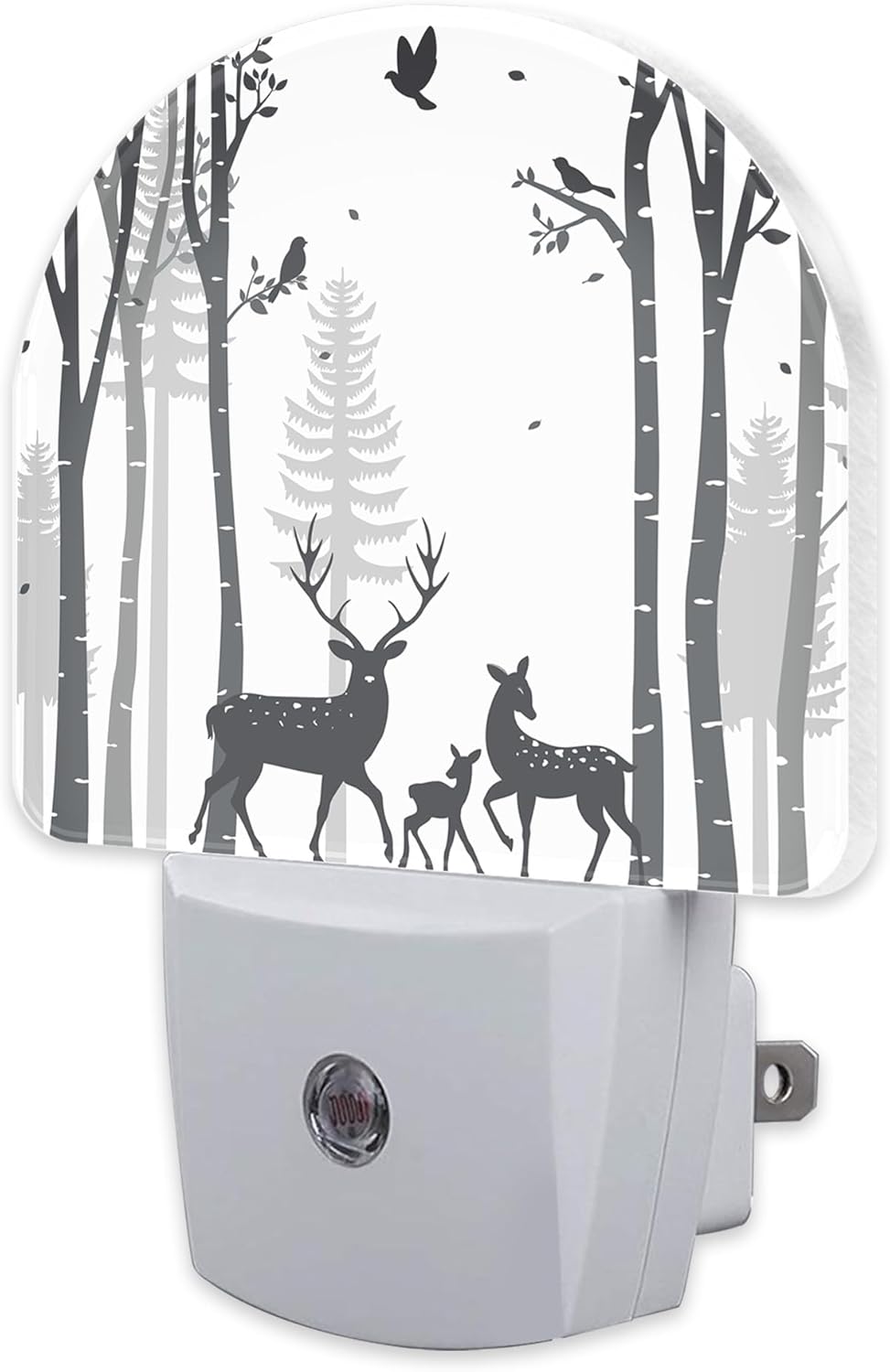 Deer in The Forest Night Light, Birch Tree with Deer Dusk to Dawn Night Light Plug in,0.5w Energy Saving Sleep Friendly NightLight for Kids Boys Girls Home Decor