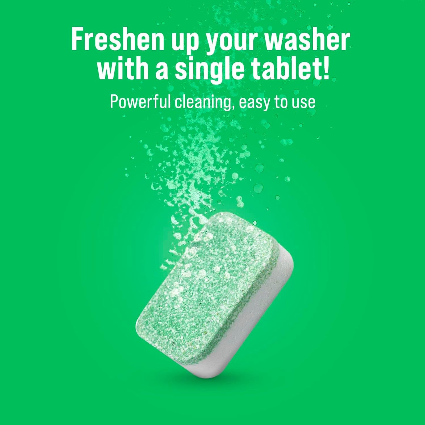 Rockin' Green Deep Cleaning and Deodorizing Tablets for Dishwashers, Washing Machines, and Garbage Disposals, Removes Odor and Residue (Washing Machine Cleaning Tablets, 8 Pack)