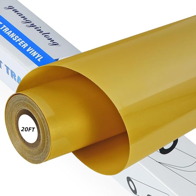 guangyintong Heat Transfer Vinyl Gold HTV Rolls, Glossy Surface HTV Vinyl