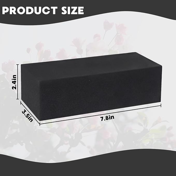 Prashent 18 Pcs Black Floral Foam Blocks