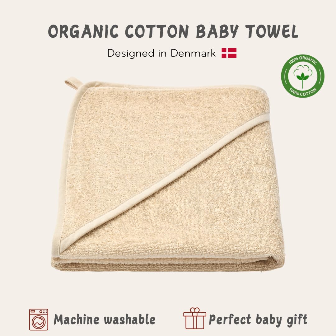 Baby Hooded Towel – Organic Cotton Baby Bath Towels – Baby Towels, Baby Bath Towels for Baby Boy, Baby Girl, 32" x 32" Super-Soft and Absorbent Baby Towels for Newborn (Fog)