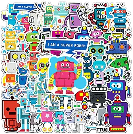 Cute Cartoon Robot Stickers for Kids