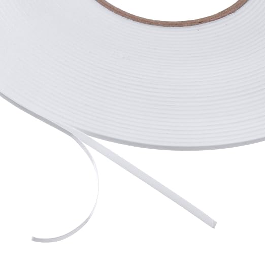 Tatuo 2 Rolls Double Sided Foam Tape 1/8 Inch by 50 Feet White PE Foam Tape