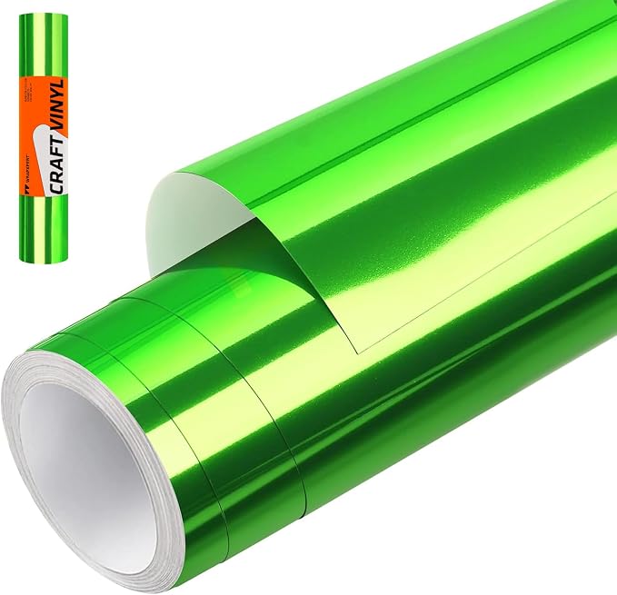 WRAPXPERT Green Chrome Vinyl, Chrome Mirror Vinyl Metallic No Bubble 12" x5ft