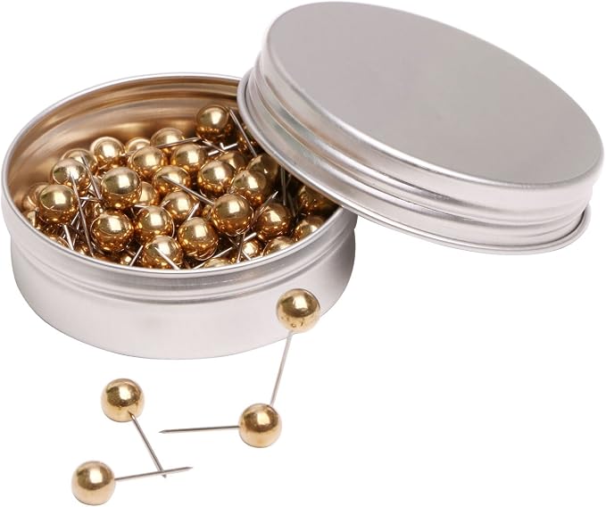 Tupalizy 100PCS 1/4 Inch Small Round Head Map Tacks Pins