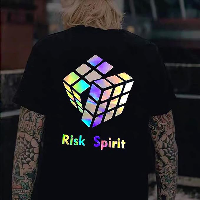 Holographic Heat Transfer Vinyl Silver Rainbow HTV Vinyl Rolls 12 inch x 6 feet
