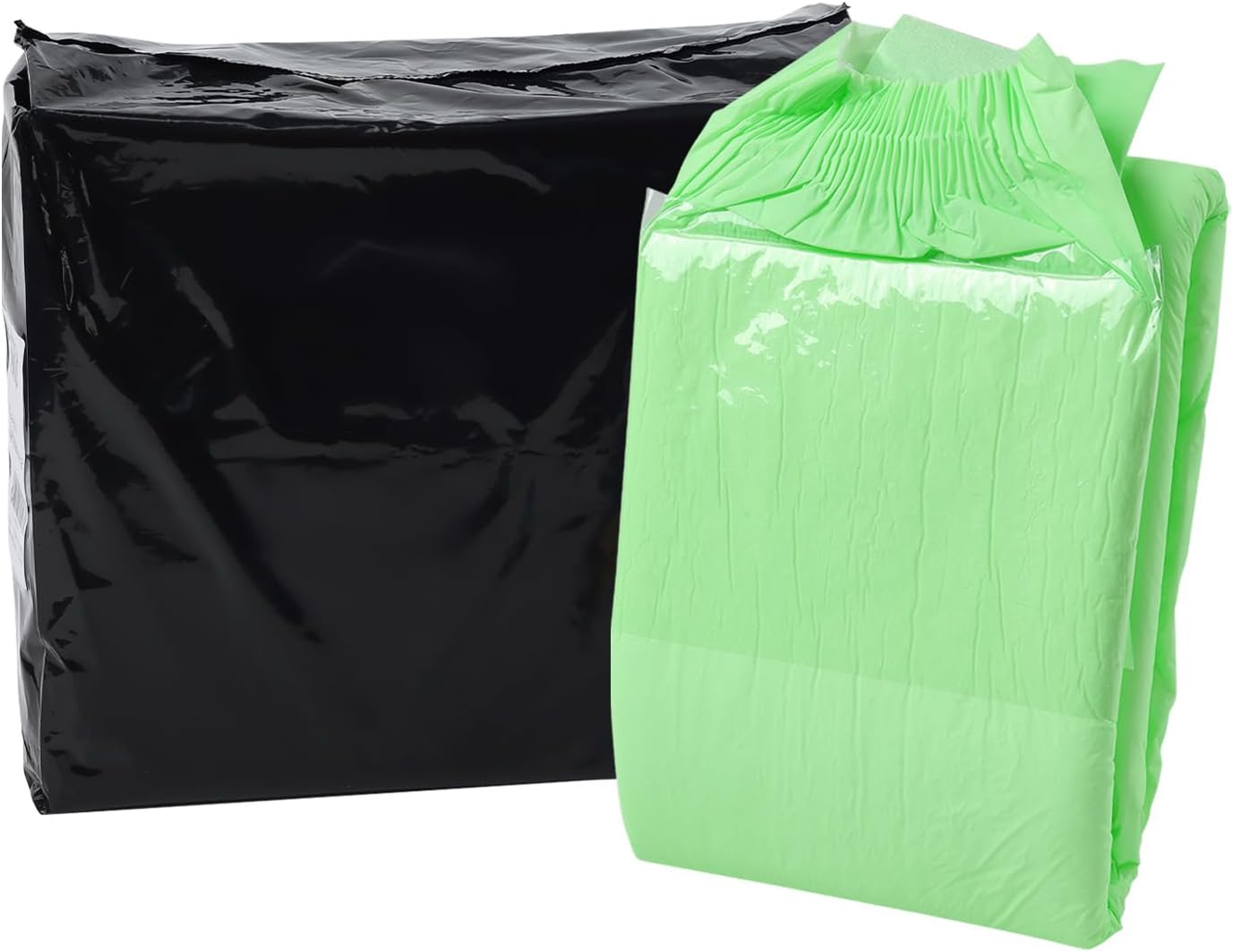 CutiePlusU Disposable Adult Diaper Heavy Absorption Dry Surface Adult Diapers All Night- Green 10 Pieces (Large 37"-47")