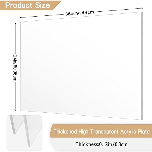 2 Pieces 1/8" Thick Acrylic Sheets, Plexiglass Sheets, Photo Frames