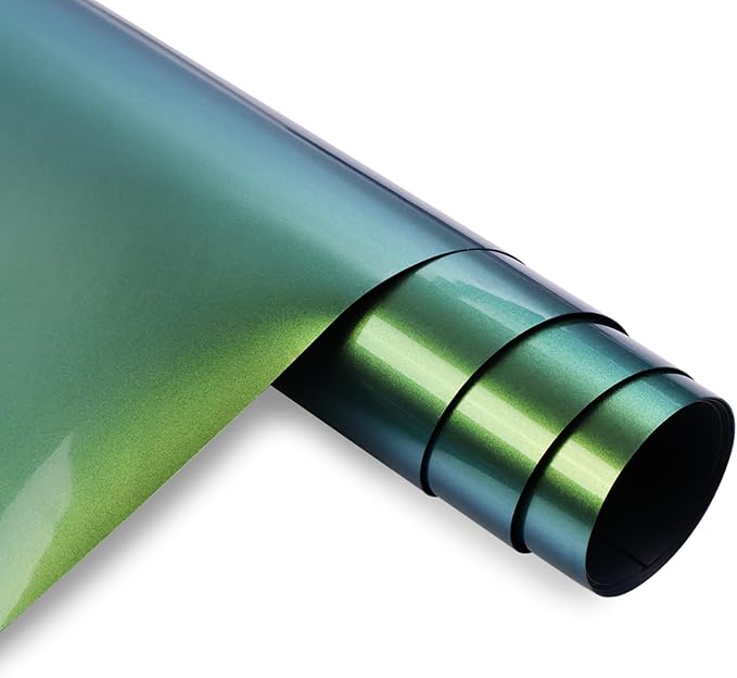 Chameleon HTV Heat Transfer Vinyl, Iron On Vinyl Green to Gold&Blue 12"x6ft |