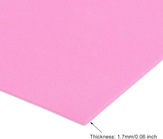 uxcell Light Pink EVA Foam Sheets 11 x 8 inch 1.7mm Thickness