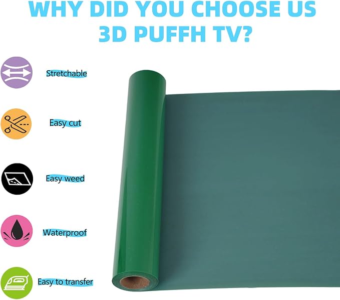 Guangyintong Green Puff Heat Transfer Vinyl HTV Rolls