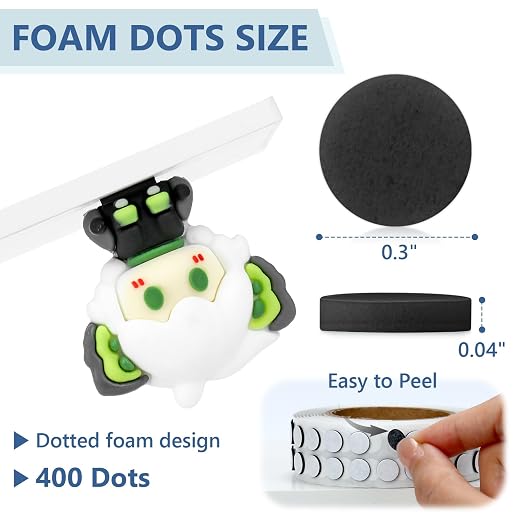 400 PCS 1mm Double Sided Foam Dots 0.3" Foam Round Dots 3D Foam Tape Craft
