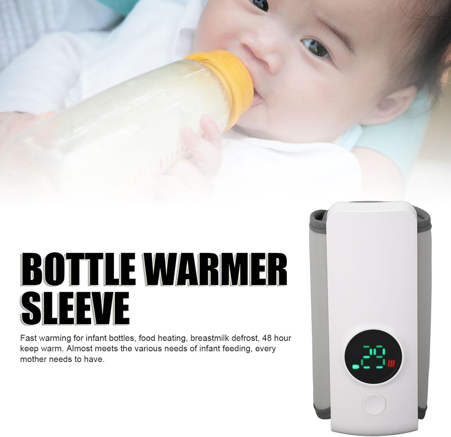 Portable Bottle Warmer on the Go, Electrical Bottle Warmer, Portable Bottle Warmer Baby, Mobile Bottle Warmer Baby 6000mAh, 48h Insulation, Portable Baby Bottle Warm Travel