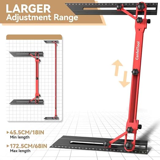 Stair Tread Jig, Modular 18"-72" Length, Precision Angle Transfer, Locking