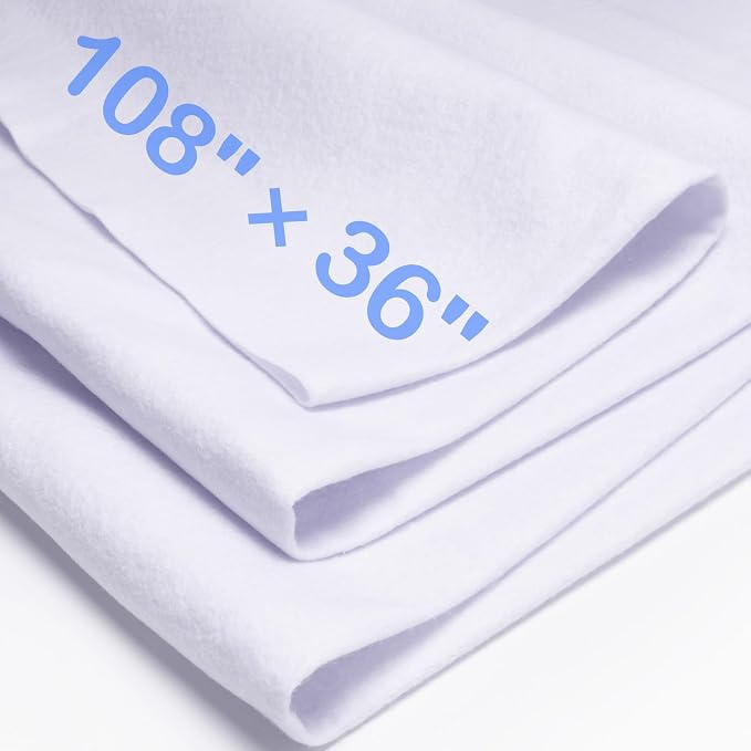 XSEINO Ice White Large Felt Fabric 108" X 36 ", 1.4 mm Thick Soft Felt Fabric