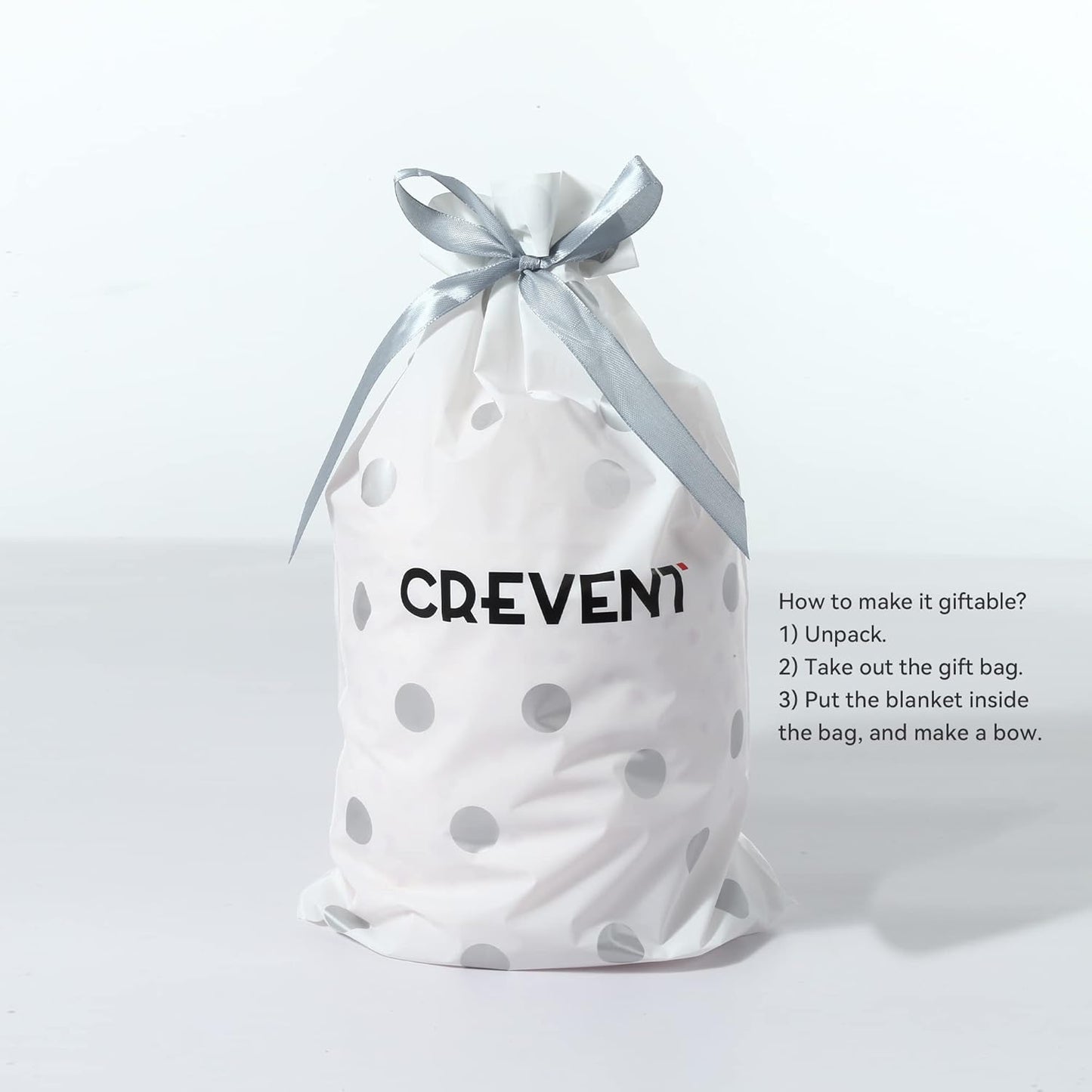 CREVENT 30"X40" Cozy Soft Warm Sherpa Baby Blanket for Girls Boys, Newborn Essentials for Infant, Baby Shower Receiving Gift - Grey Heart 75X100cm + Gift Bag with Ribbon