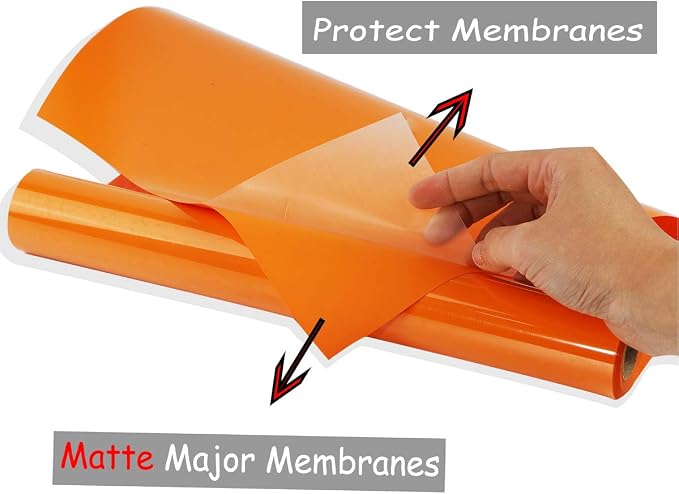 guangyintong Heat Transfer Vinyl Orange HTV Rolls, Matte Surface PVC Material