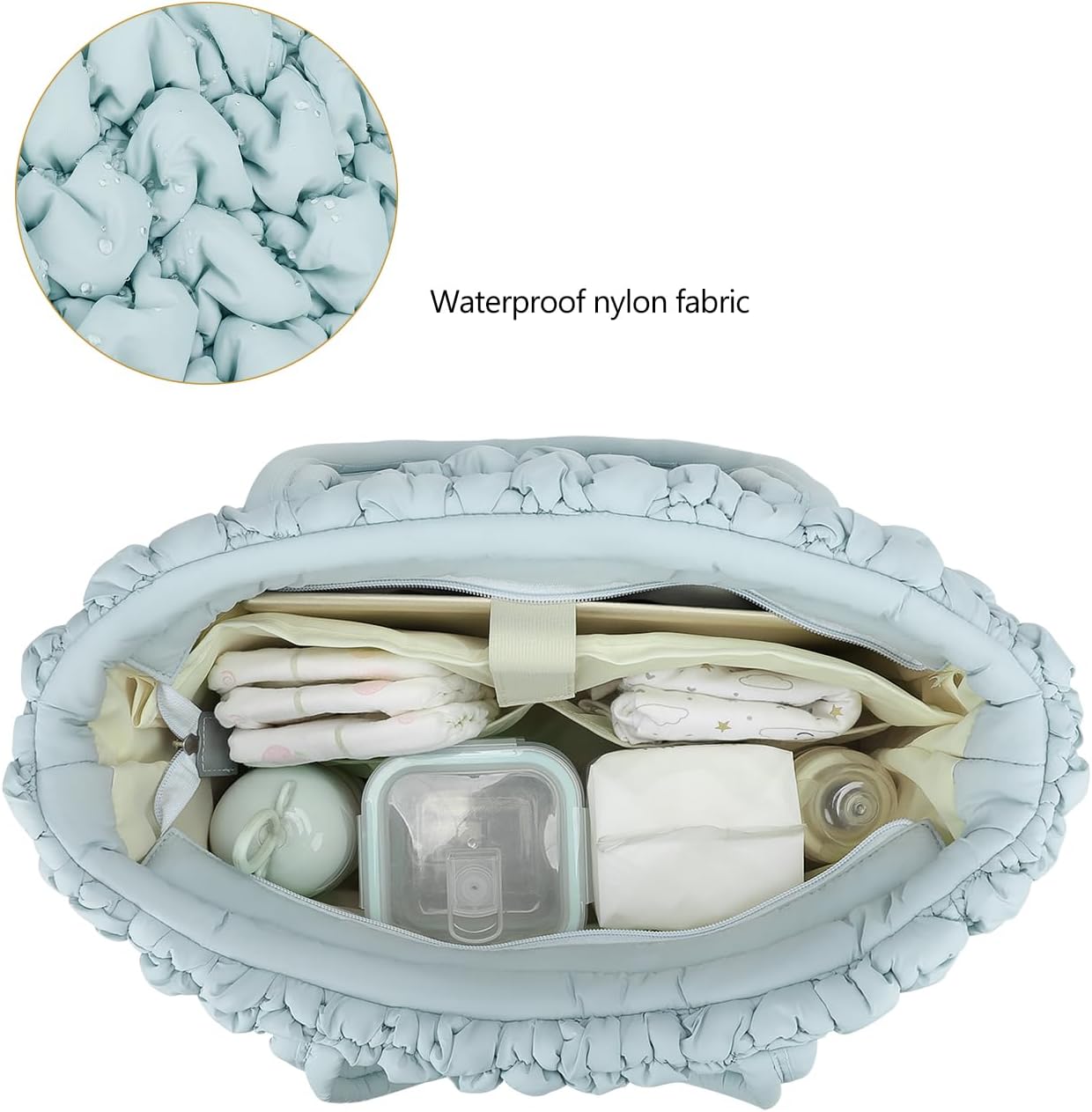 Lmbabter Puffer Quilted Tote Large Diaper Hobo Mommy Bag Hold 16“Laptop Stylish Cloud Handbag Carryall Daypack Travel Work