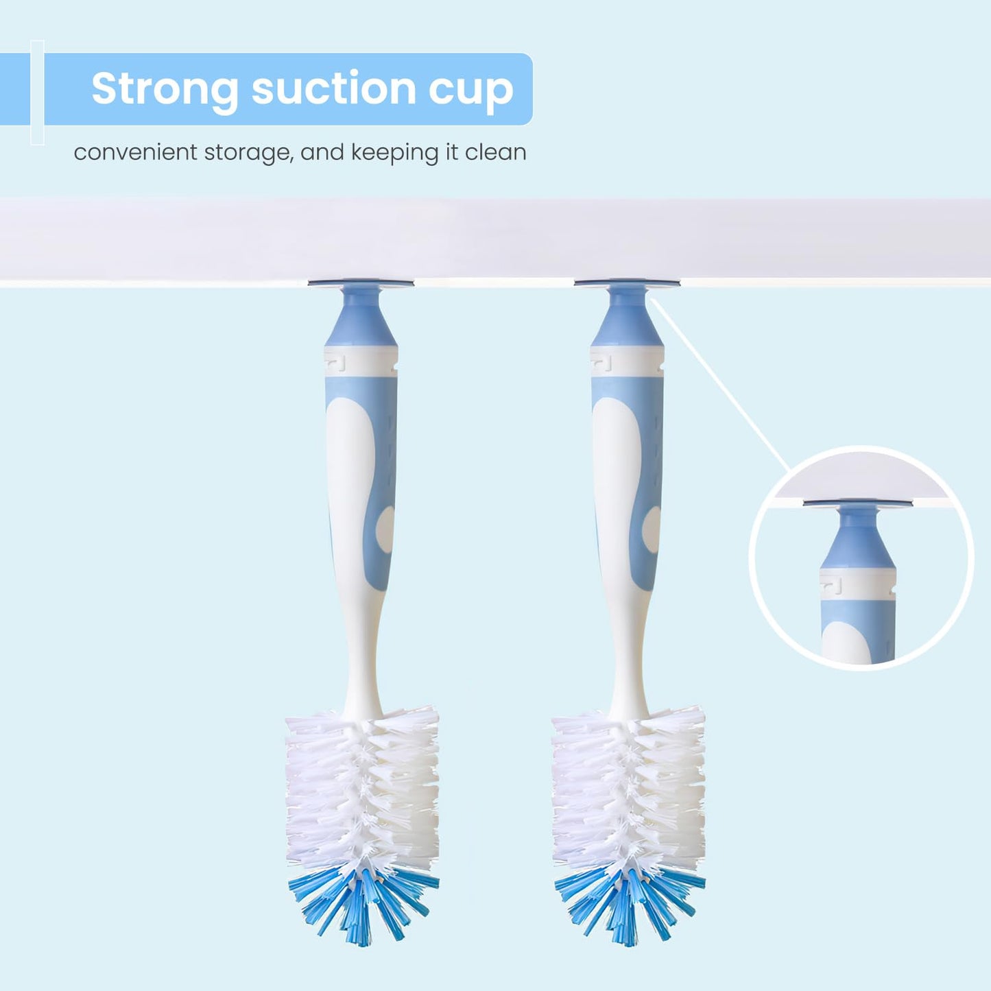 4-in-1 Baby Bottle Brush Set, Including Nylon Bottle Brush, Cap, Straw, Nipple Brushes, BPA-Free (Pink)