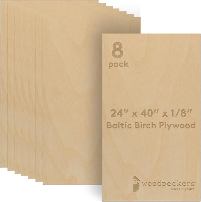 Baltic Birch Plywood 3 mm, 1/8 Inch Craft Wood, B/BB Grade, Stronger Than