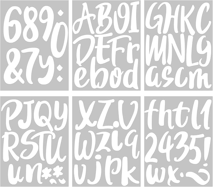 Outus 576 Pcs 8 Sheets Letters Stickers Vinyl Alphabet Number Decals Back to