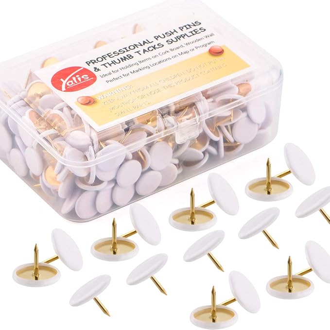 Thumb Tacks 400-count, Colors Plastic Roundness Push Pins Decorative Tacks