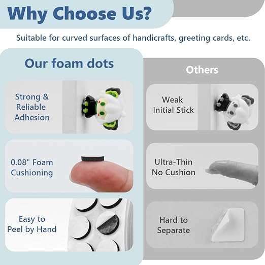 400 PCS 2mm Double Sided Foam Dots 0.4" Foam Round Dots 3D Foam Tape Craft