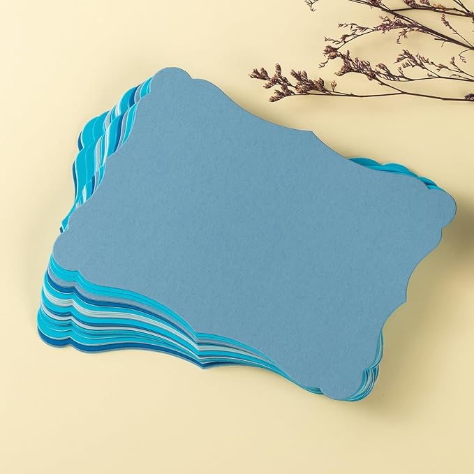 50 Pack Blank Kraft Greeting Cards, 5 Colors, 4x6IN | Thick Cardstock Paper