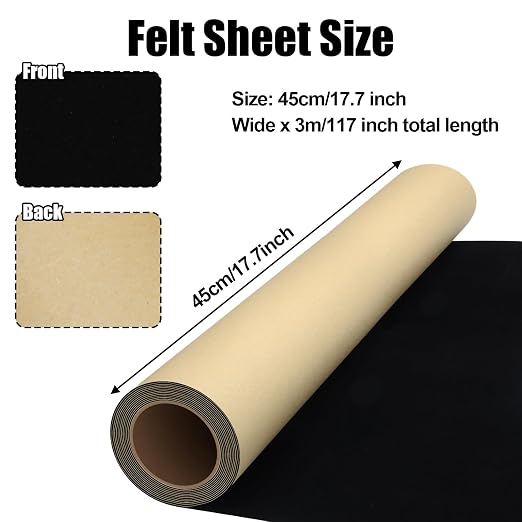 Biaungdo Self Adhesive Felt Sheets, 45cm x 3m Felts Fabric Peel and Stick Felts