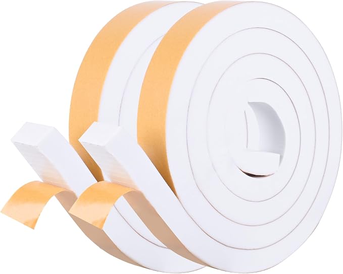 Self-Adhesive High Density Foam Insulation Tape - 1in x 3/4in x 13Ft