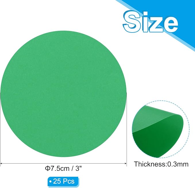 PATIKIL 3inch Circle Card Stock, Dark Green