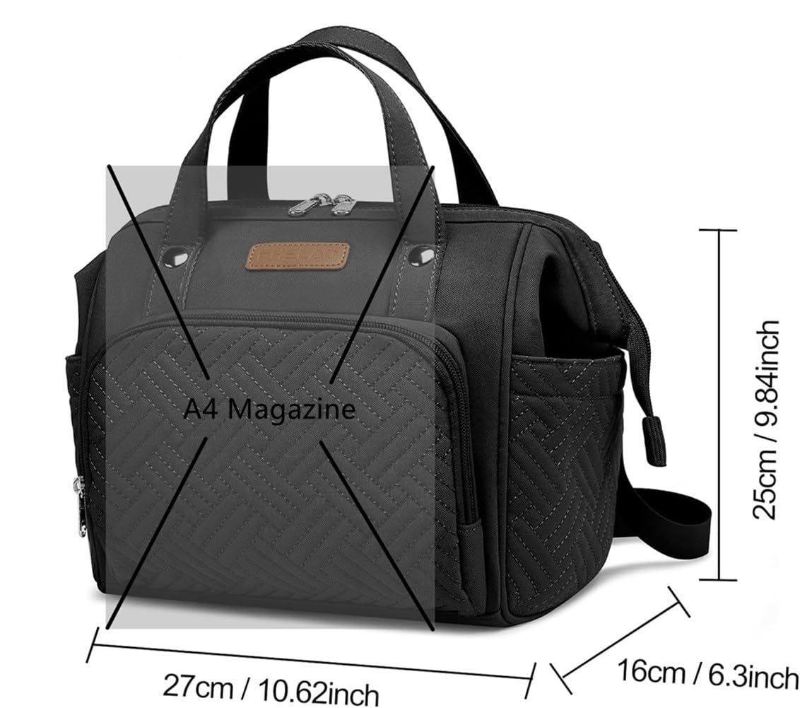 Small Diaper Bag, Stroller Organizer with Insulated Cup Holder & Detachable Shoulder Strap, Convertible Diaper Bag Tote for Short Trip (Black)