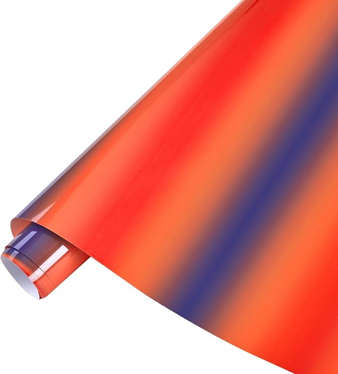 Tintnut Red Blue Gradient Heat Transfer Vinyl Roll, easy cut & weed, stretch
