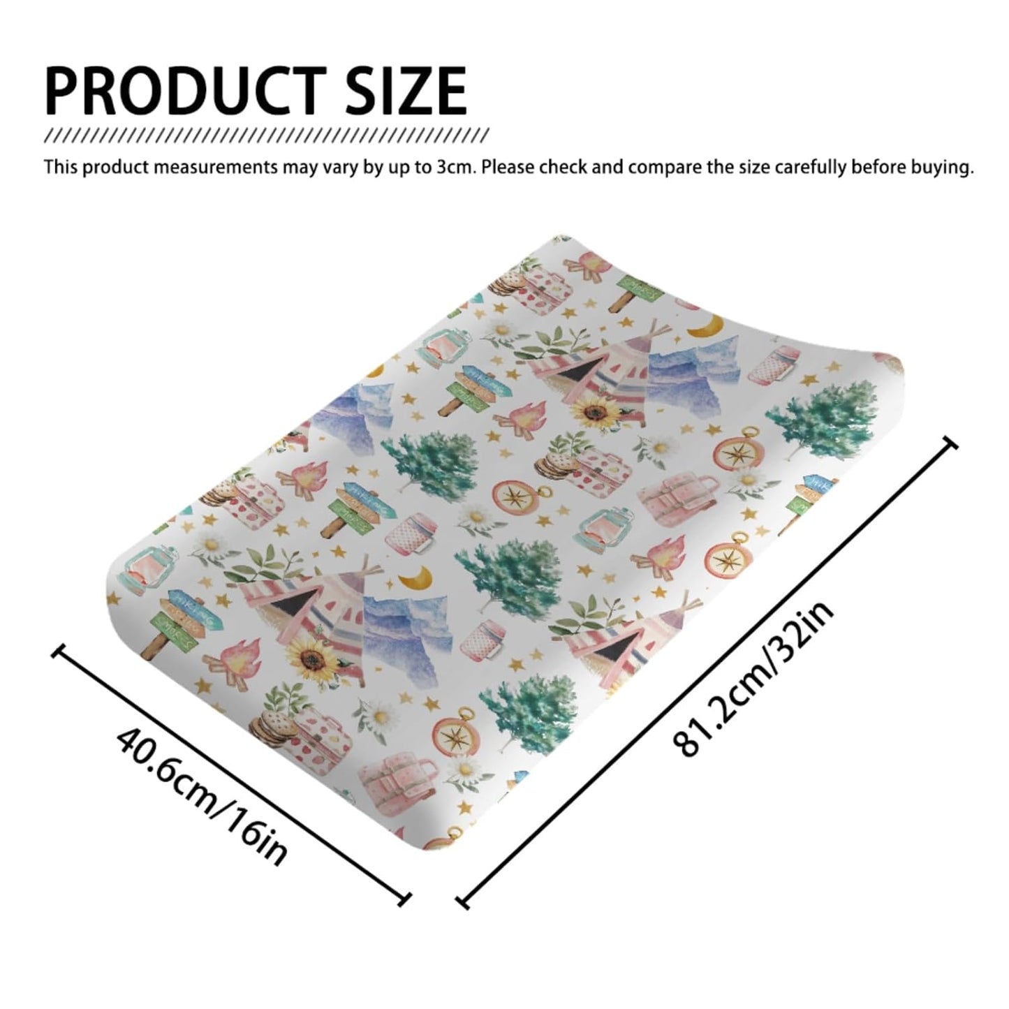 Outdoor Camping Baby Changing Pad Covers for Boy Girl 32''x16'' Summer Campsite Fitted Diaper Change Table Sheets Love Camp Camping Adventure Soft Nursery Baby Changing Pad Table Mats