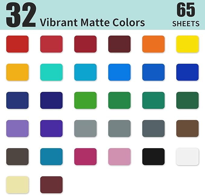 IModeur 65 Pack Matte Permanent Vinyl Vinyl Sheets