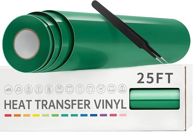 VinylRus Heat Transfer Vinyl-12” x 25FT Iron on Vinyl Roll